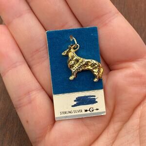 Vintage Griffith 925 Sterling Silver Collie Dog Lassie Pendant Bracelet Charm